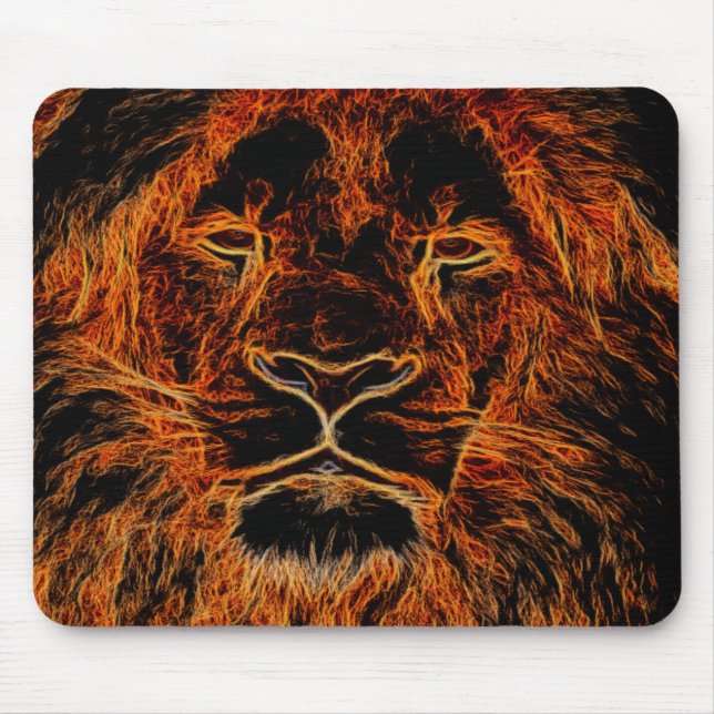 Mousepad Cabeça preta e alaranjada do leão dos grafites (Frente)