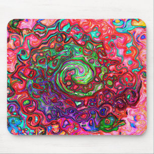 Mousepad Cabeça Vermelha De Água Abstrato Retro Líquido