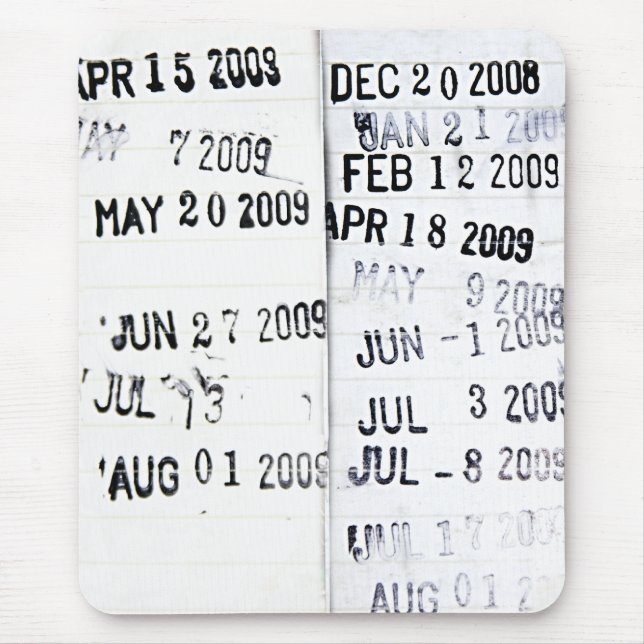 Mousepad Cabeçalho de Carimbo de Data da Biblioteca (Frente)