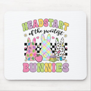 Mousepad Cabeçalho De Groovy Dos Bunnies Mais Doces Leopard