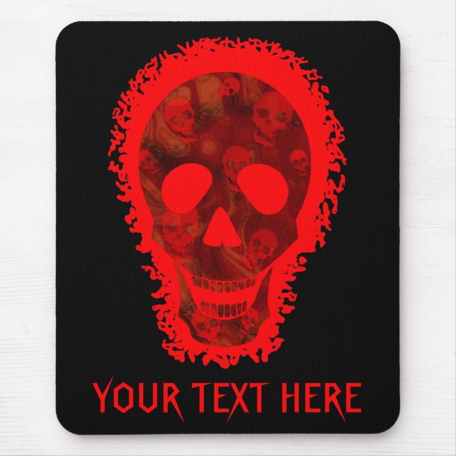 Mousepad Cabeçalho Vermelho Grande 'Seu Texto' (Frente)