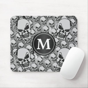 Mousepad Cabeças de crânio gótico - Monograma