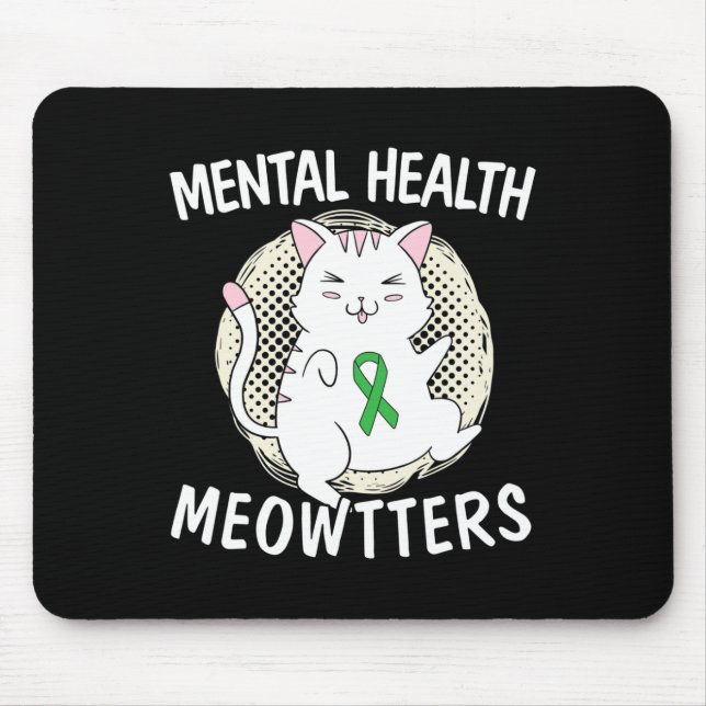 Mousepad Cabeças De Saúde Mental Cat Lover Fim Do Estigma S (Frente)