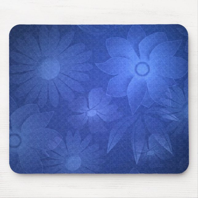 Mousepad Cabeçote De Deco Floral Azul (Frente)