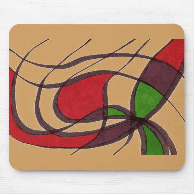 Mousepad Cabeçote De Desenho Abstrato "Peixes Voadores" (Frente)
