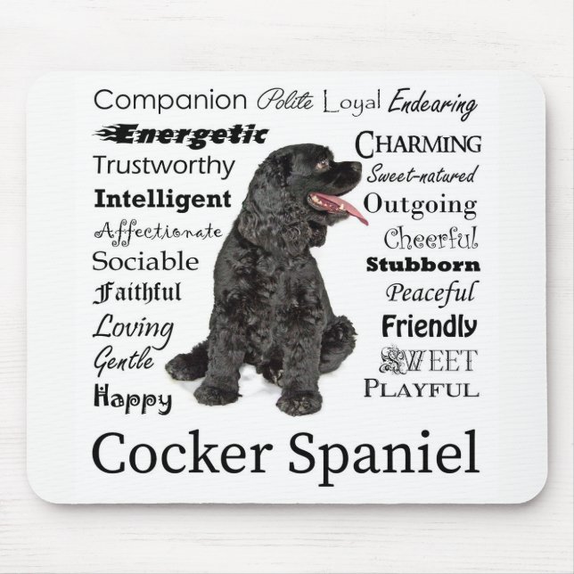 Mousepad Cabeçote de Traços do Cocker Spaniel (Frente)