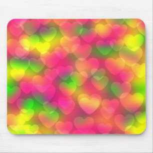 Mousepad Cabeçote do Coração de Cores Loucas