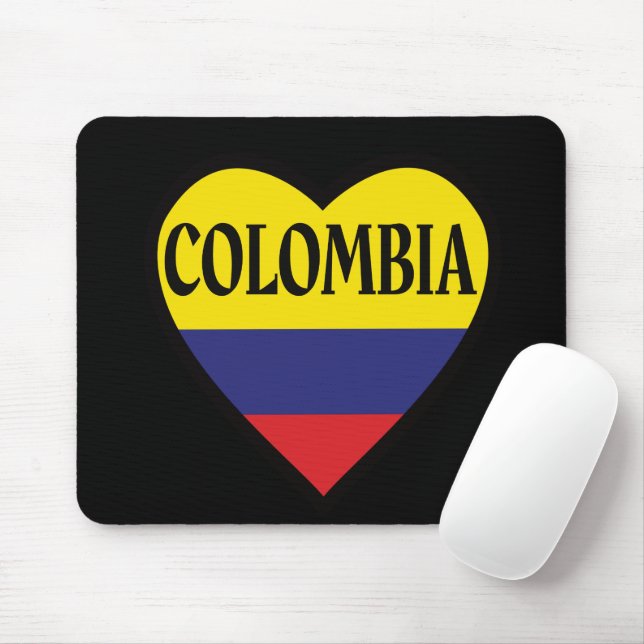 Mousepad Cabeçote do Coração do Sinalizador Colômbia (Com mouse)