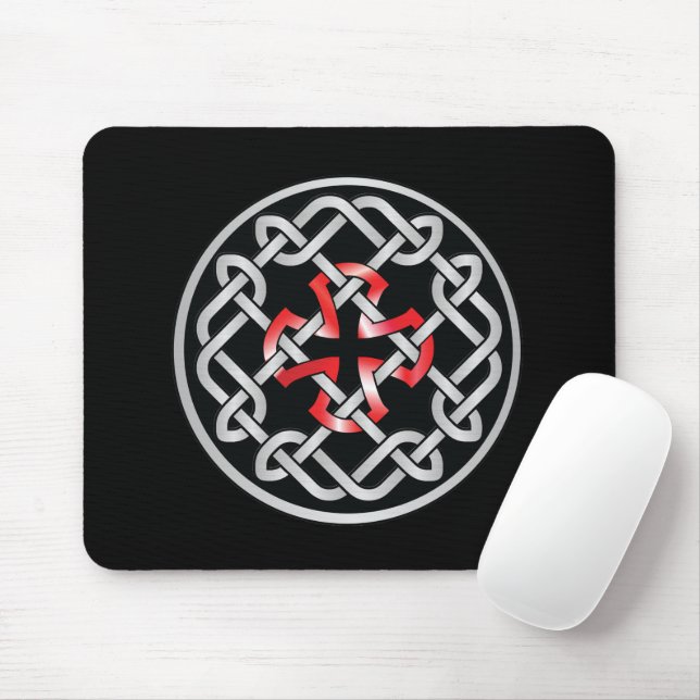 Mousepad Cabeçote Metálico Vermelho Celta Knot (Com mouse)
