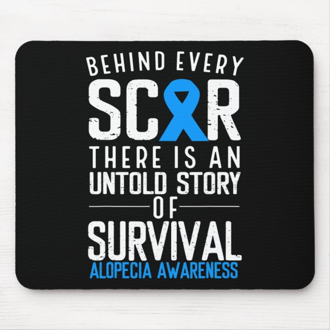 Mousepad Cabelo Balançoso Perda Azul Fita Alopecia Areata A (Frente)