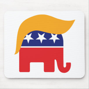 Mousepad Cabelo de Donald Trump Logotipo do Elefante do GOP