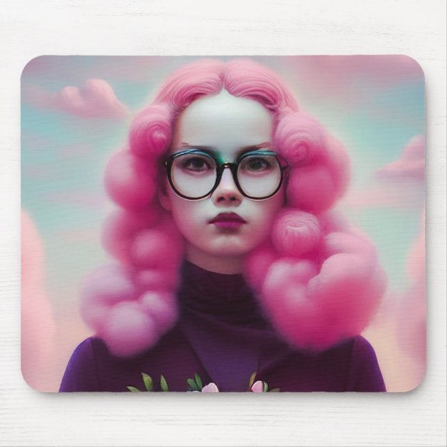 Mousepad Cabelo Rosa Sério (Frente)