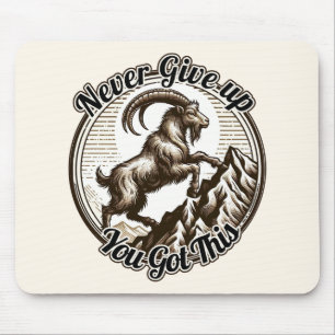 Mousepad Cabra Montês Capricórnio Escalando Nunca Desista