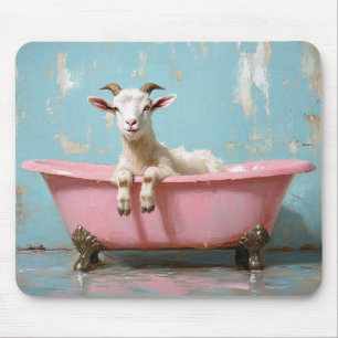 Mousepad Cabra numa Banheira Rosa