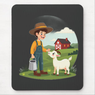 Mousepad Cabrito Menino Fazendeiro Fofo