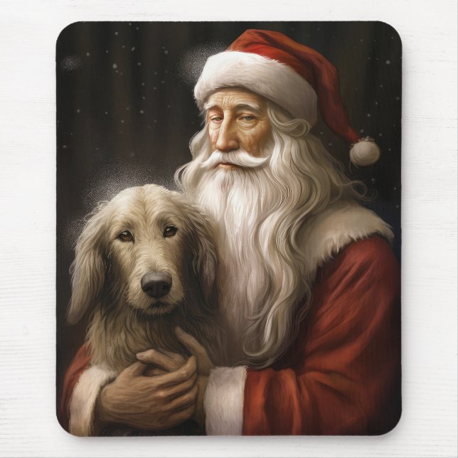 Mousepad Caça Afegã no Natal Festivo de Papai Noel (Frente)