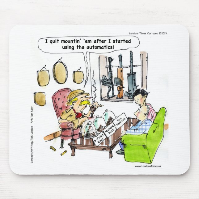 Mousepad Caça Com Automáticos Camisas e Presentes Engraçado (Frente)