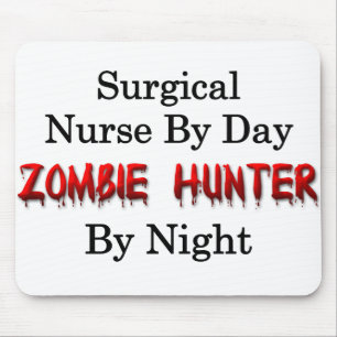 Mousepad Caçador cirúrgico da enfermeira/zombi