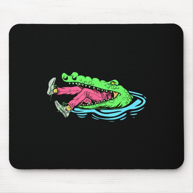 Mousepad Caçador de Croc Engraçado Caça Crocodilo (Frente)