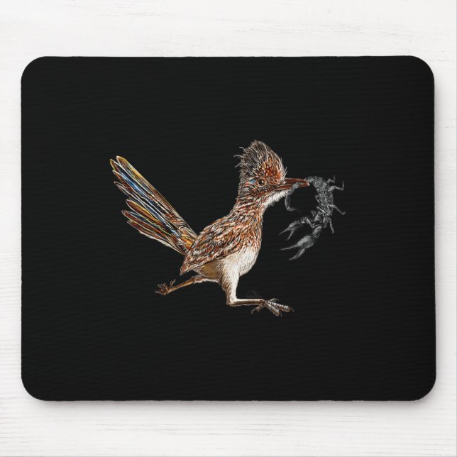 Mousepad Caçador de Pássaros Engraçado Roadrunner Scorpion  (Frente)