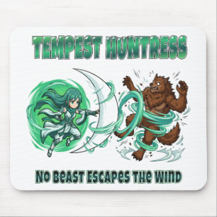 Mousepad Caçadora da Tempestade em Estilo Anime vs Luta de