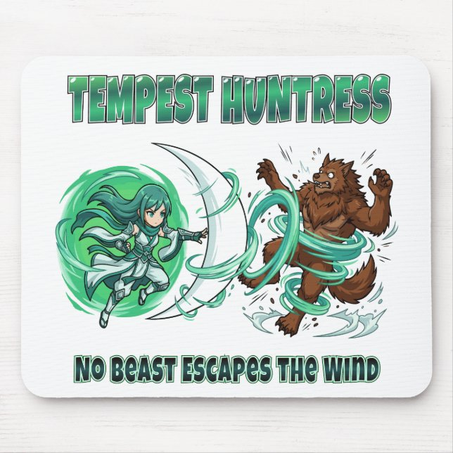 Mousepad Caçadora da Tempestade em Estilo Anime vs Luta de  (Frente)