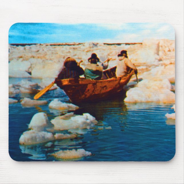 Mousepad Caçadores de esquimó Vintage USA Alaska (Frente)