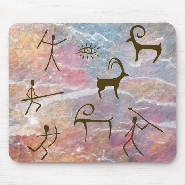 Mousepad Caçadores de Pintura em Cavernas e Animais de Esti (Frente)