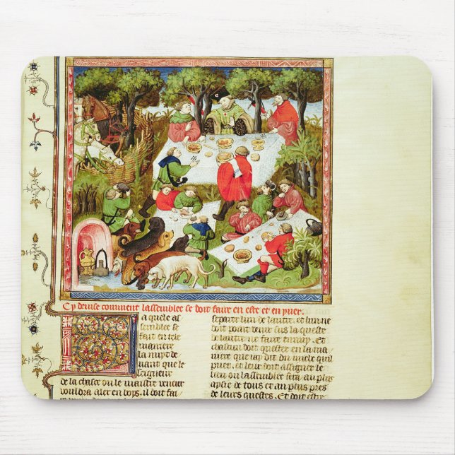 Mousepad Caçadores que deleitam-se antes da caça do veado (Frente)
