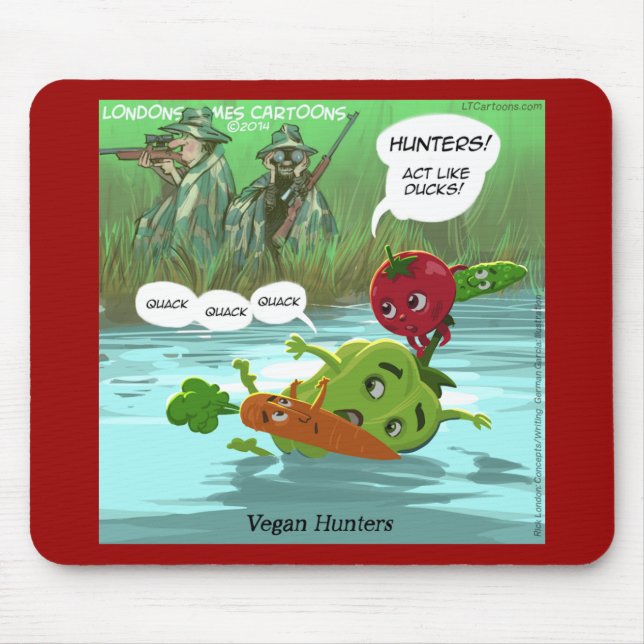 Mousepad Caçadores Veganos Divertidos (Frente)