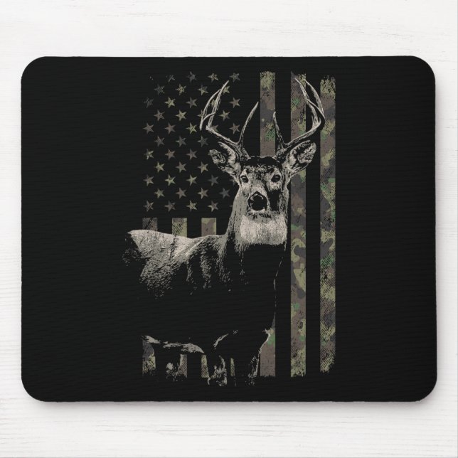 Mousepad Caçando o veado da bandeira da Camo American (Frente)