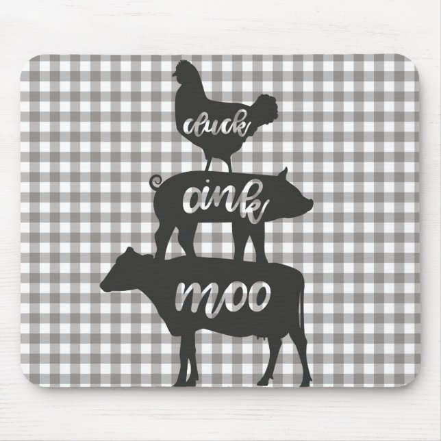 Mousepad Cacarejo Grunhido Mugido Galinha Vaca Porco Fazend (Frente)