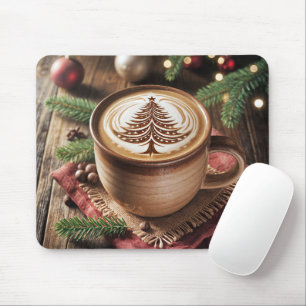 Mousepad Cacau Quente De Natal Com Design De Árvore