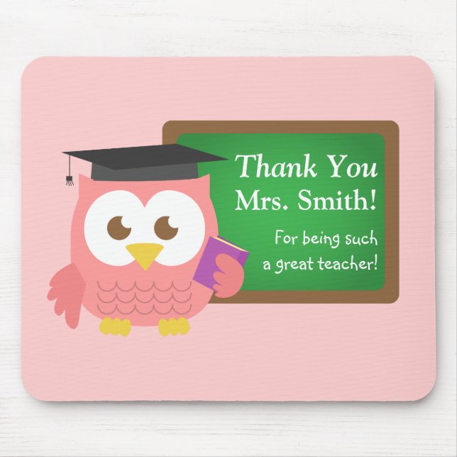 Mousepad Cachinho Rosa Personalizado de Coruja para Formatu (Frente)