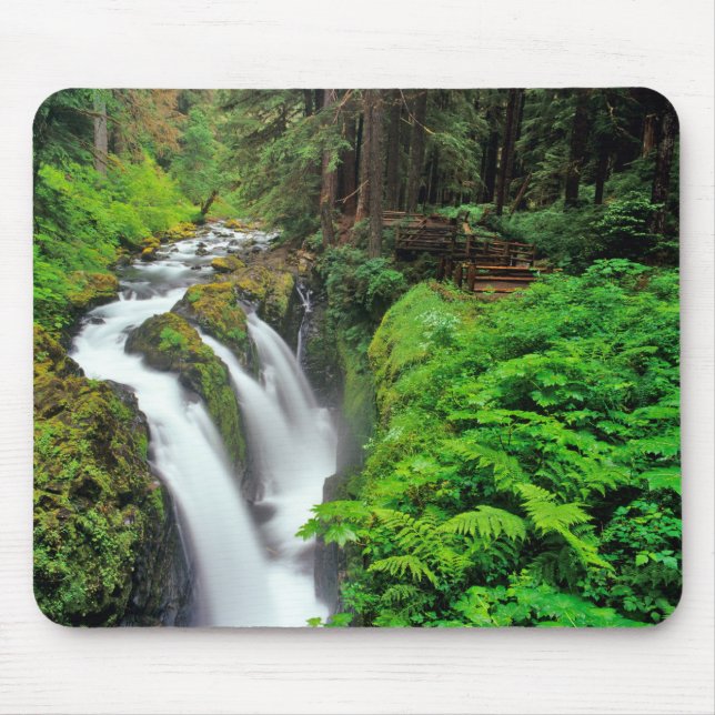 Mousepad Cachoeira Sol Duc no Parque Nacional Olímpico em (Frente)