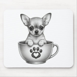 Mousepad Cachorrinho Chihuahua Xícara de Chá