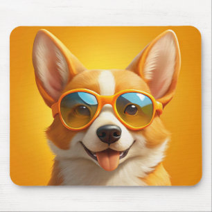 Mousepad Cachorro amarelo bonito vestindo 🕶️