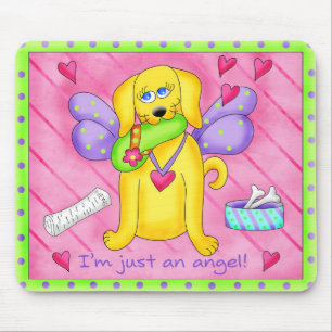 Mousepad Cachorro Amarelo do Ouro Angel com Calçado