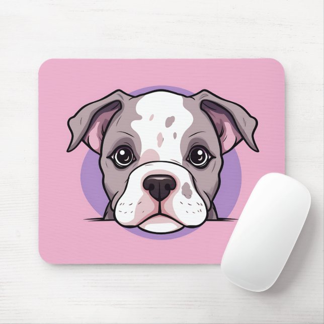 Mousepad Cachorro Americano Cute Peeking (Com mouse)