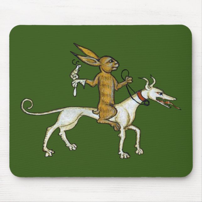 Mousepad Cachorro Ancorado do Coelho Medieval e Cachorro Se (Frente)