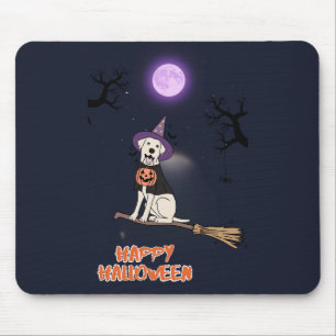 Mousepad Cachorro ao Luar – Cão de Halloween com Chapéu de