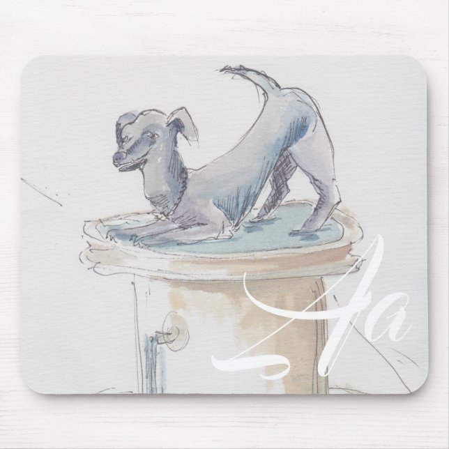 Mousepad Cachorro Aquarela (Frente)