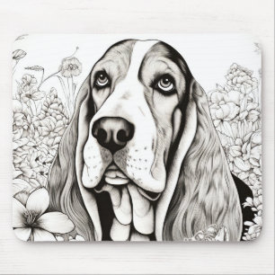 Mousepad Cachorro-Basset Cachorro da Natureza Pacífica Prai