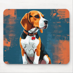 Mousepad Cachorro Beagle em Fundo Abstrato