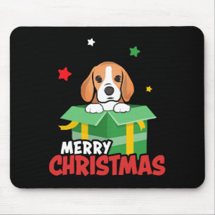 Mousepad Cachorro Beagle Papai Noel Amantes do Natal Feliz