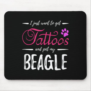 Mousepad Cachorro Beagle Tattoo Engraçado Cachorro Mãe Dota