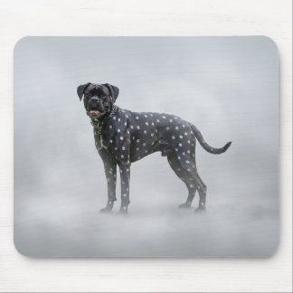 Mousepad Cachorro Boxer Preto Fantasia Com Bolinhas Pratead