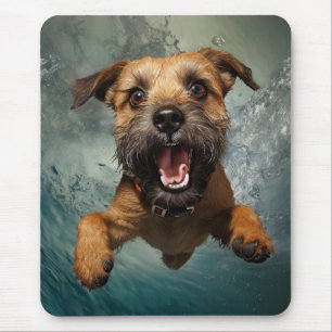 Mousepad Cachorro Brincalhão Nadando Embaixo d'Água Design