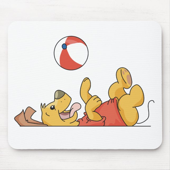 Mousepad Cachorro Brincando Com Camisetas e presentes (Frente)