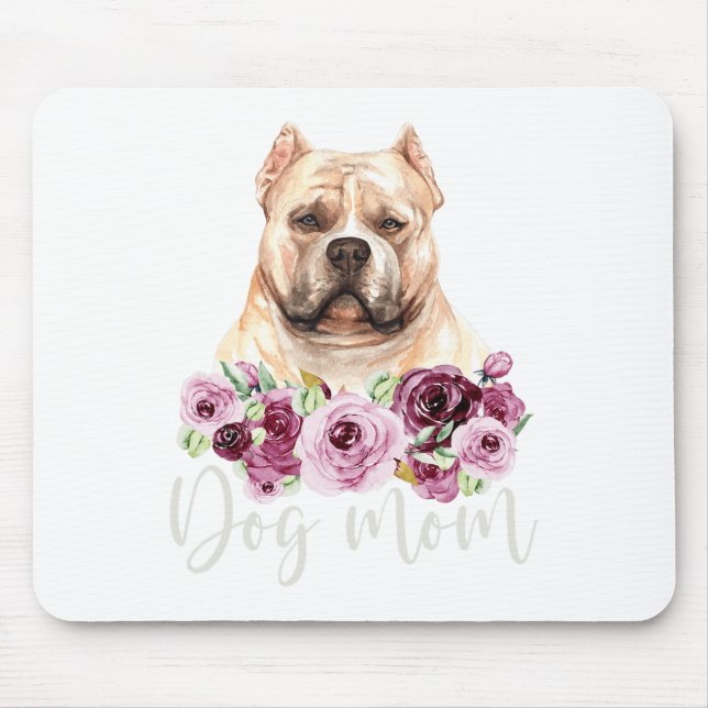 Mousepad Cachorro Bulldog Mãe Floral Bully Mama (Frente)